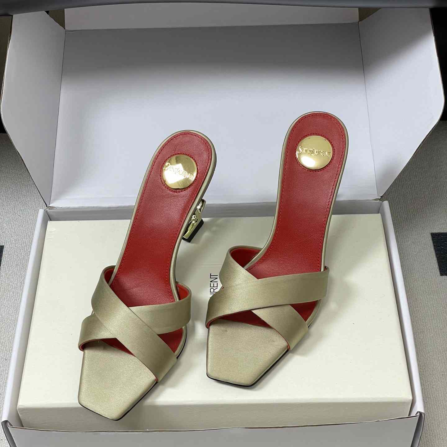 Saint Laurent Opyum Mules In Satin Crepe  - DopestKickz