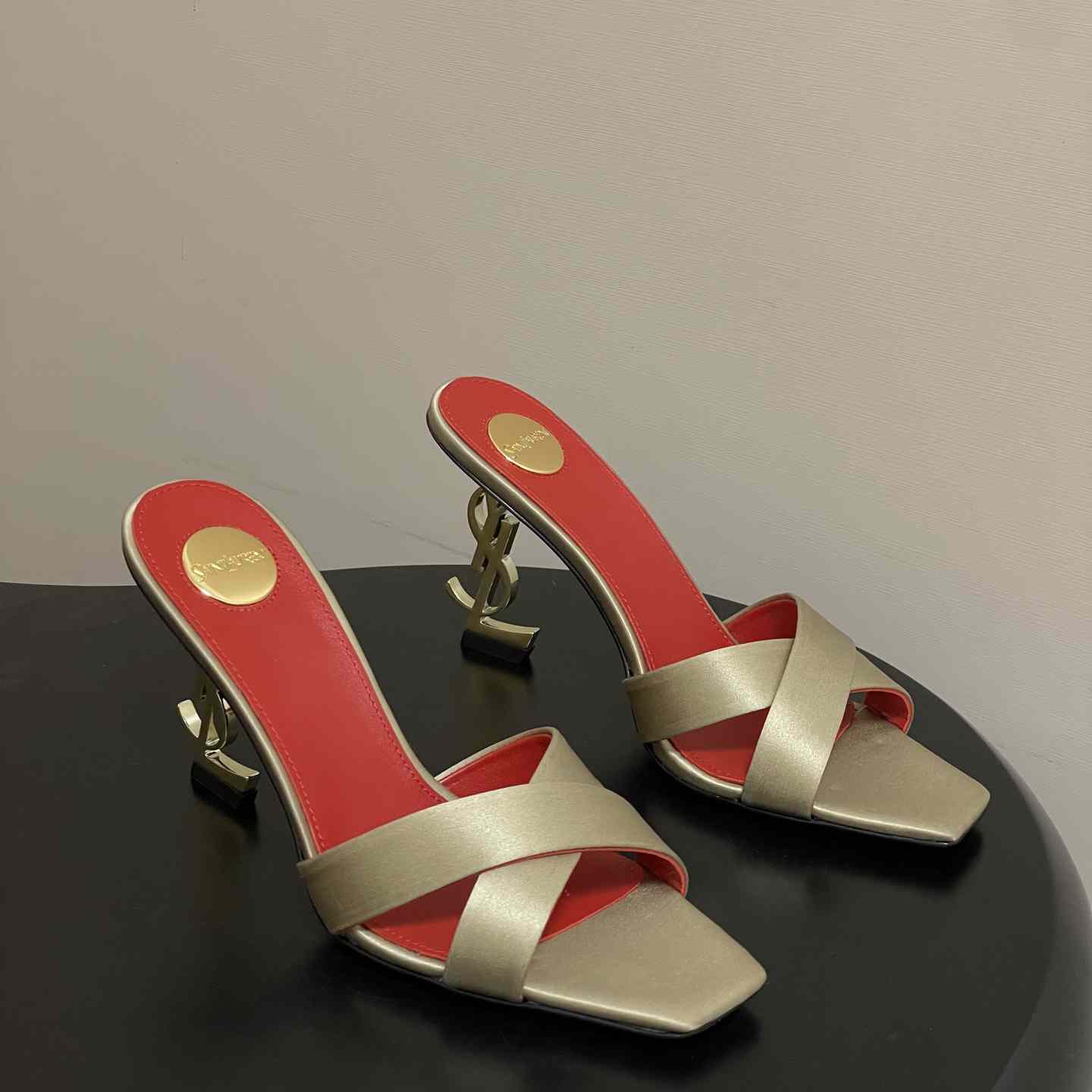 Saint Laurent Opyum Mules In Satin Crepe  - DopestKickz