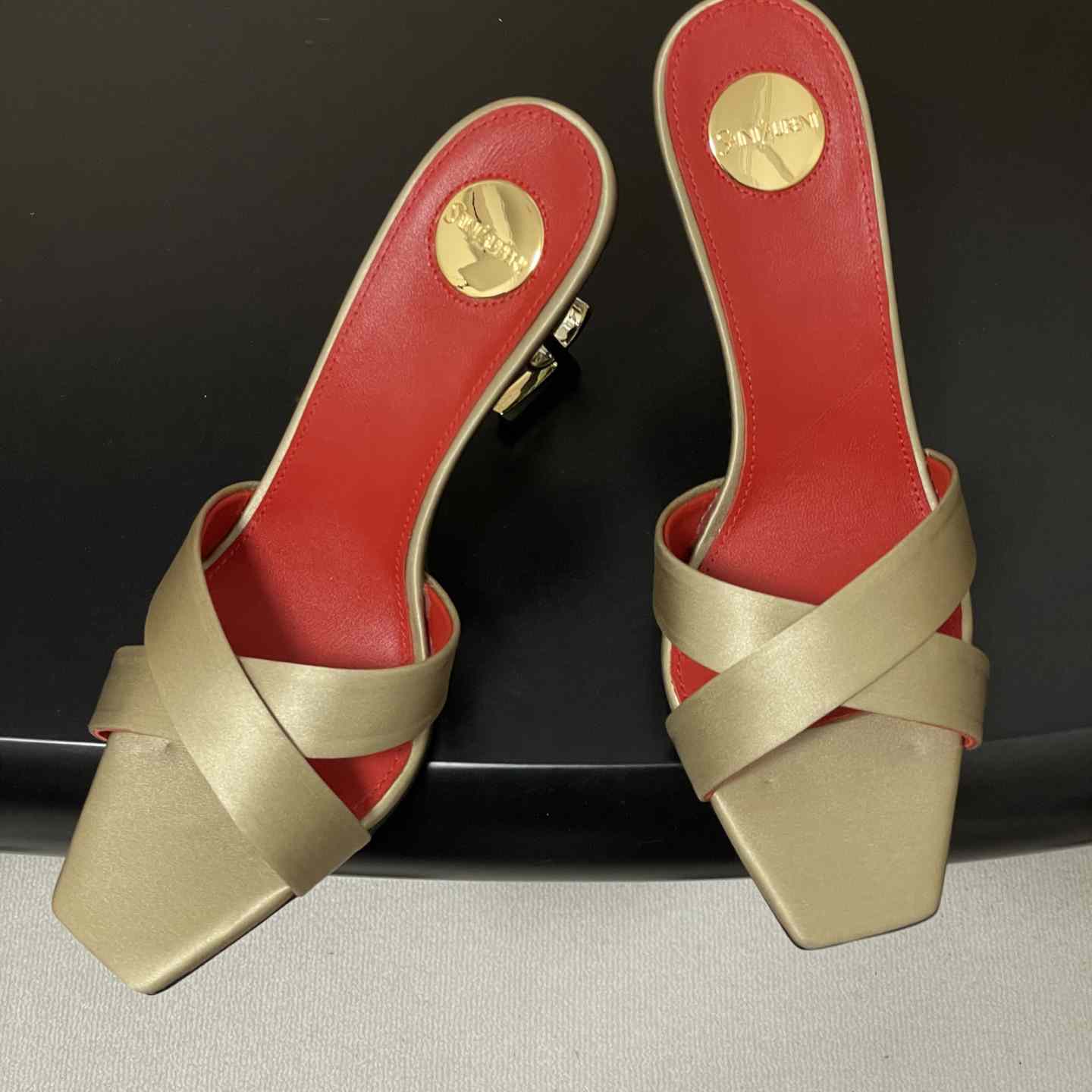 Saint Laurent Opyum Mules In Satin Crepe  - DopestKickz