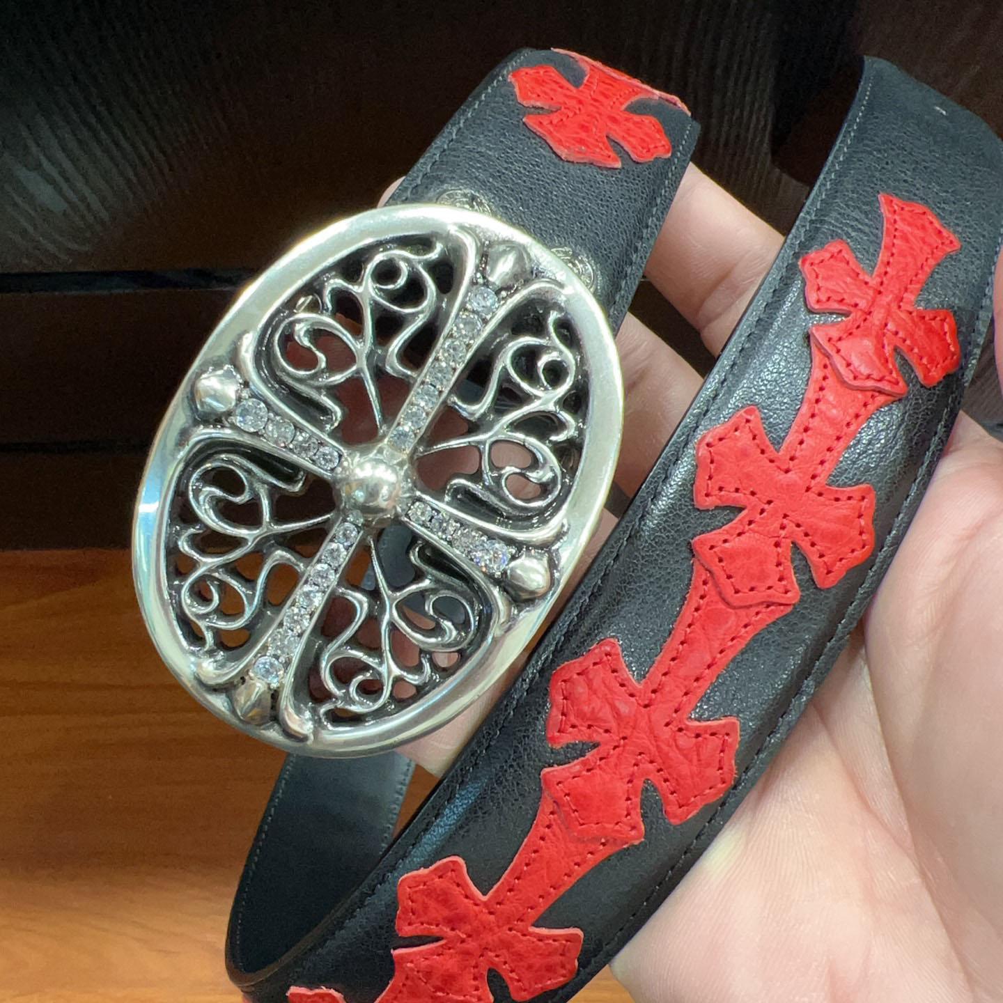 Chrome Hearts Leather Belt   - DopestKickz