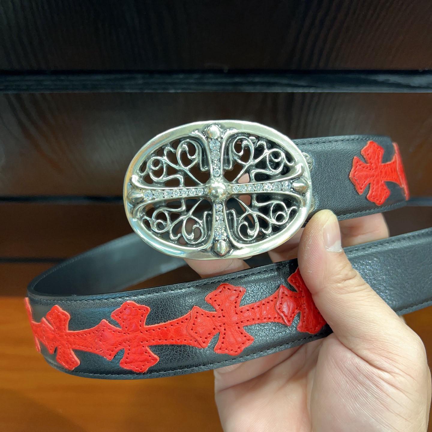 Chrome Hearts Leather Belt   - DopestKickz