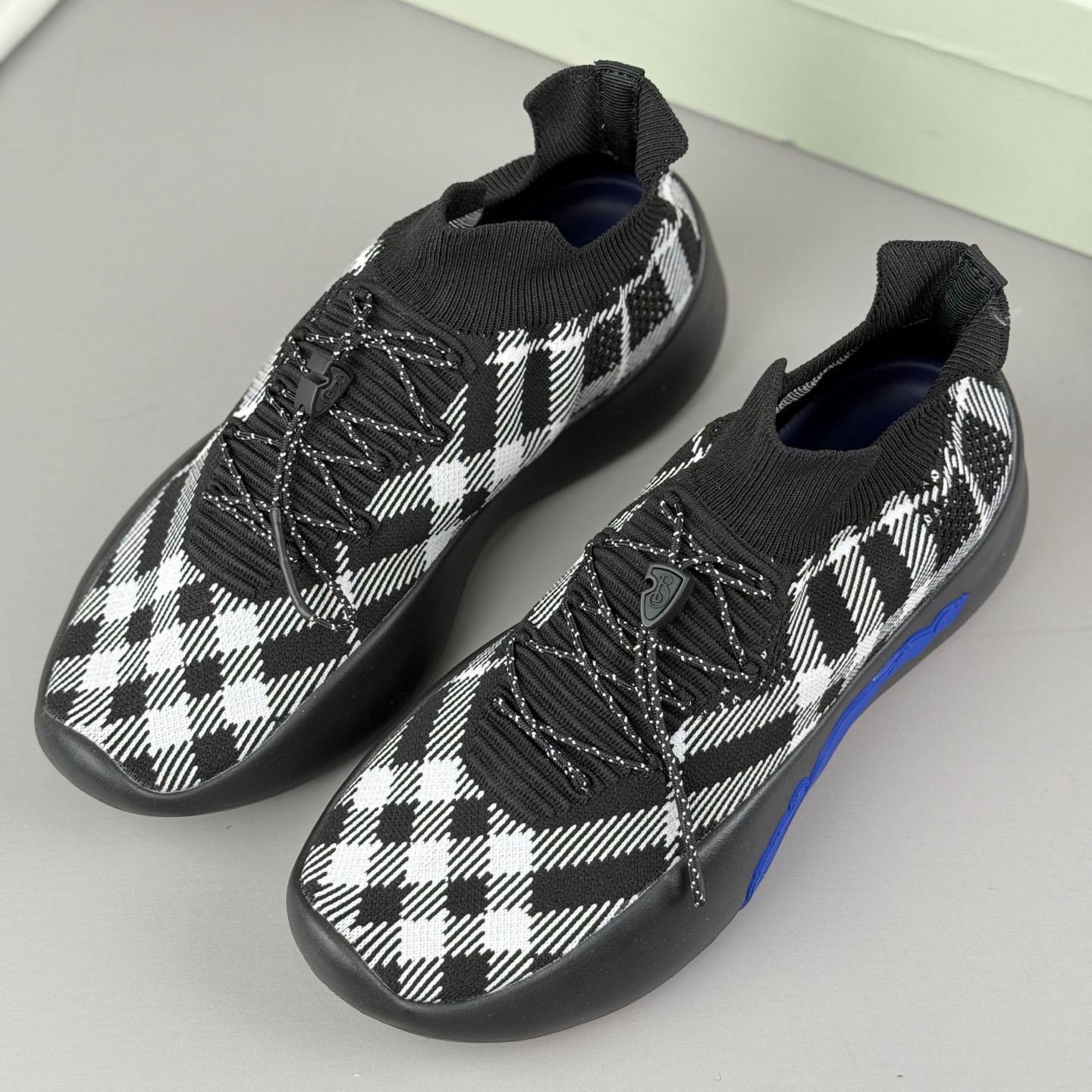 Burberry Check Knit Neptune Sneakers - DopestKickz
