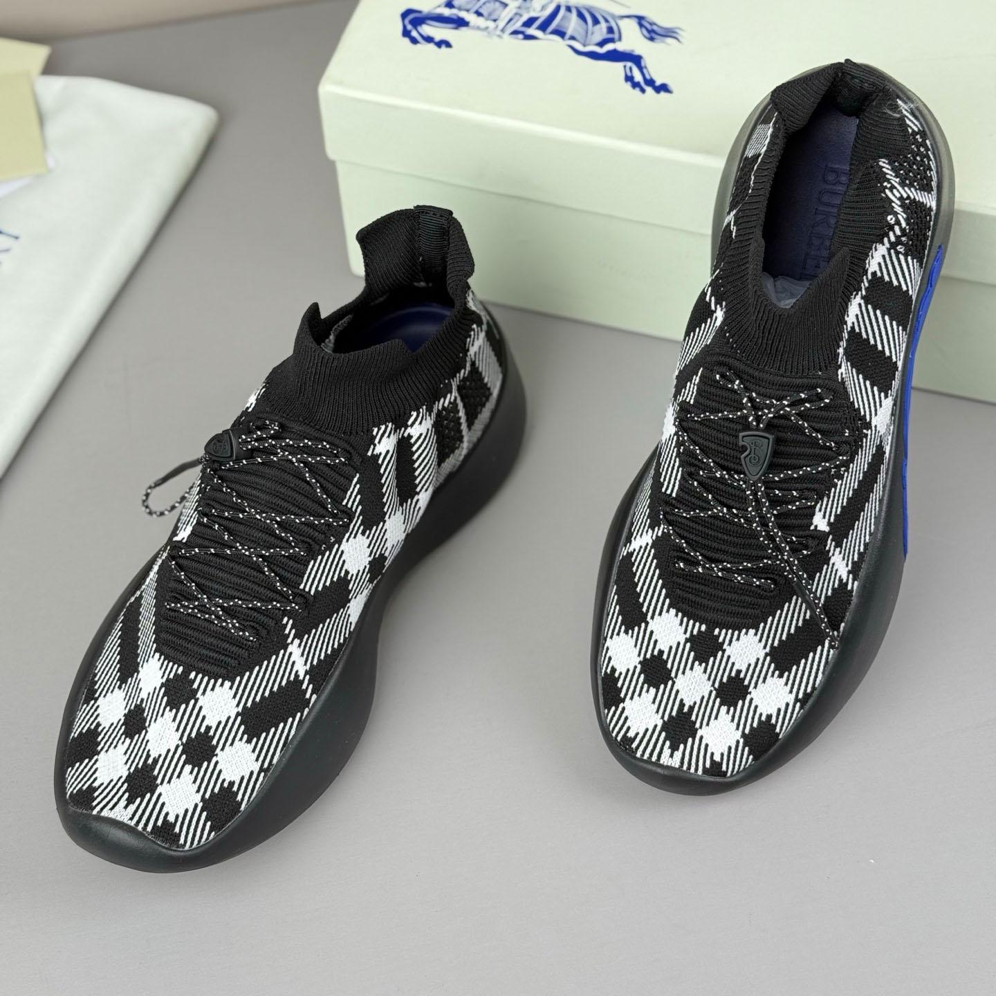Burberry Check Knit Neptune Sneakers - DopestKickz
