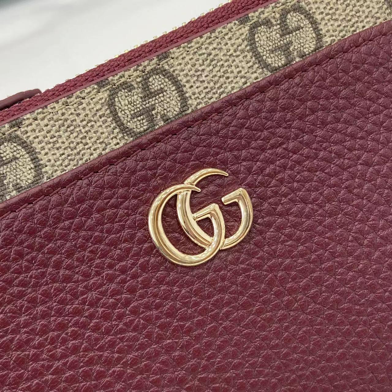 Gucci Bi-color GG Marmont Zip Key Pouch - DopestKickz