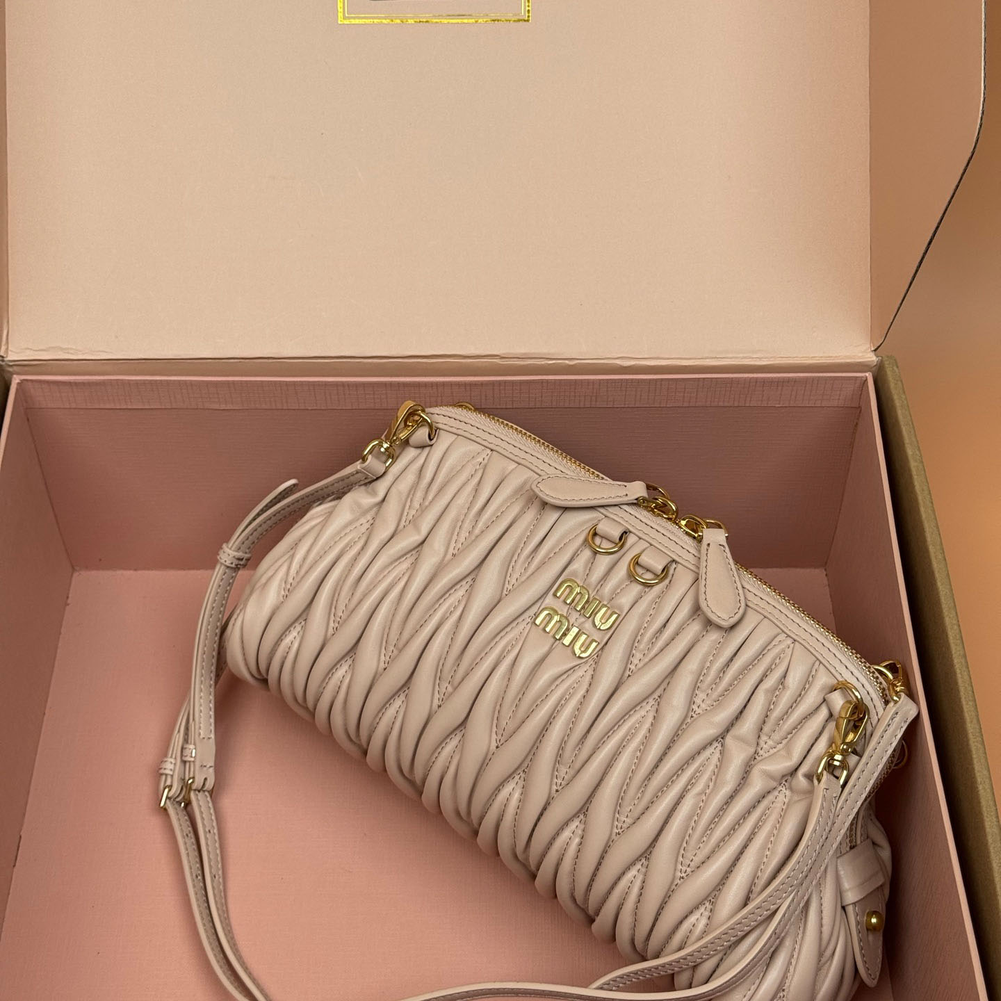 Miu Miu Caprice Matelassé Nappa Leather Clutch - DopestKickz