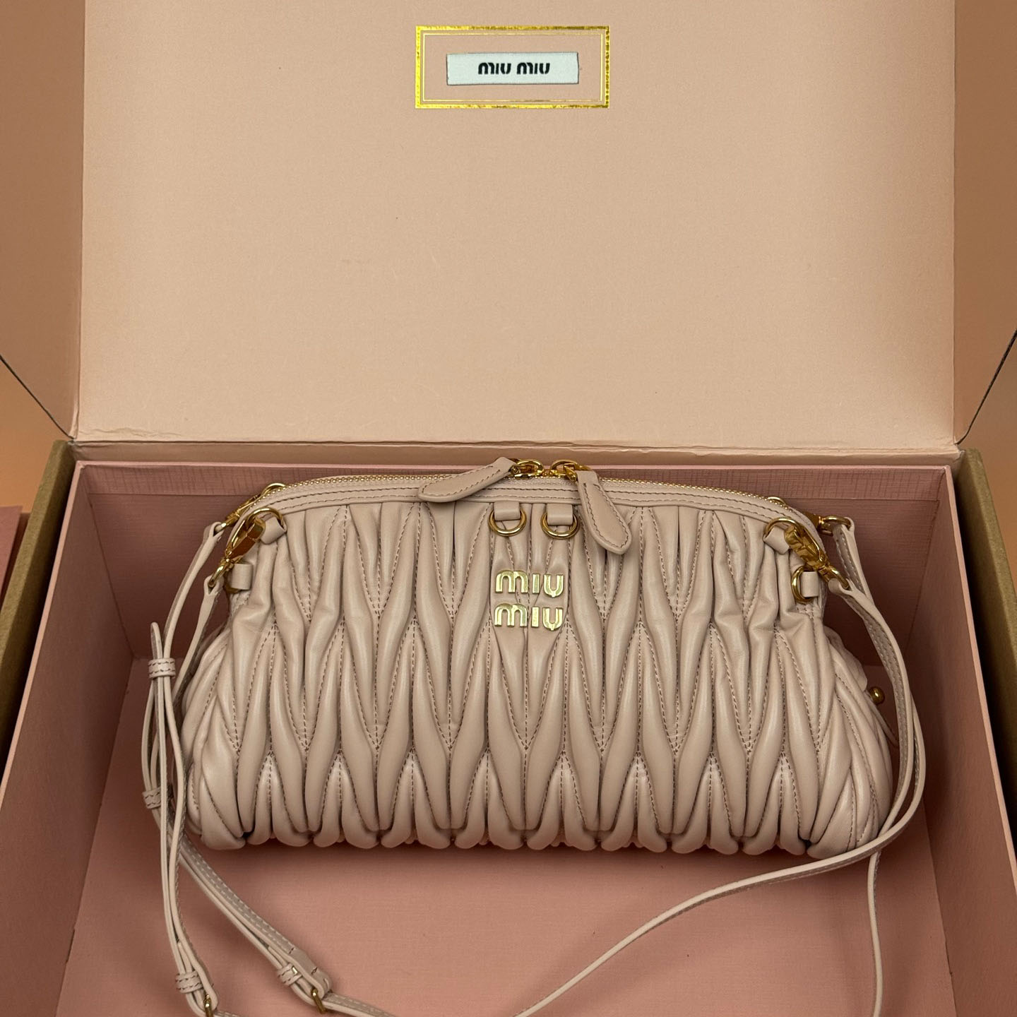 Miu Miu Caprice Matelassé Nappa Leather Clutch - DopestKickz