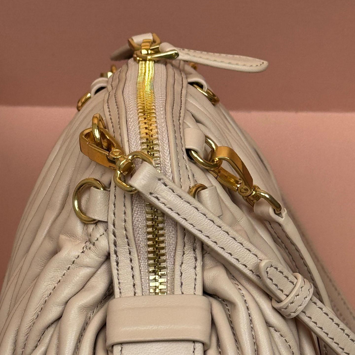 Miu Miu Caprice Matelassé Nappa Leather Clutch - DopestKickz