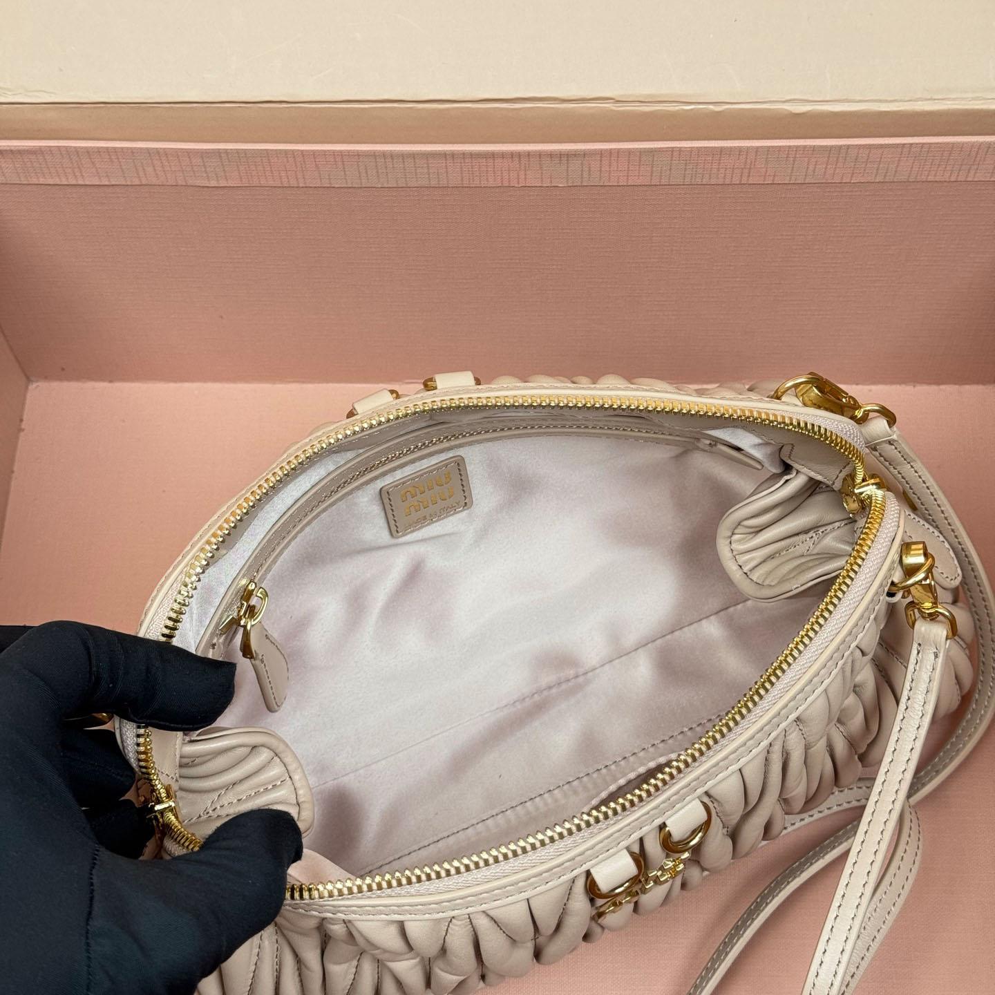 Miu Miu Caprice Matelassé Nappa Leather Clutch - DopestKickz