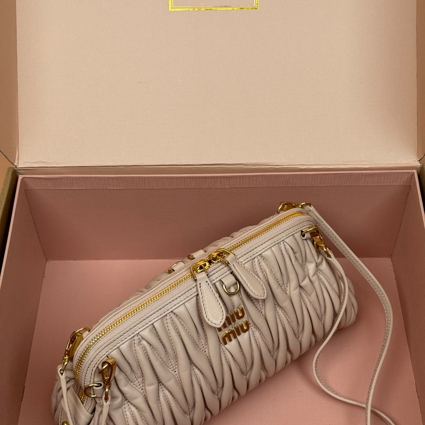 Miu Miu Caprice Matelassé Nappa Leather Clutch - DopestKickz