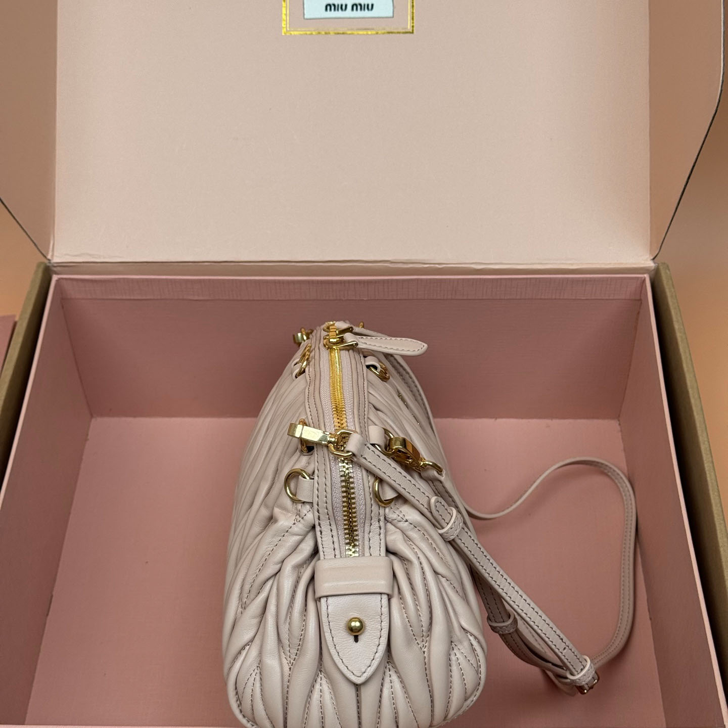 Miu Miu Caprice Matelassé Nappa Leather Clutch - DopestKickz