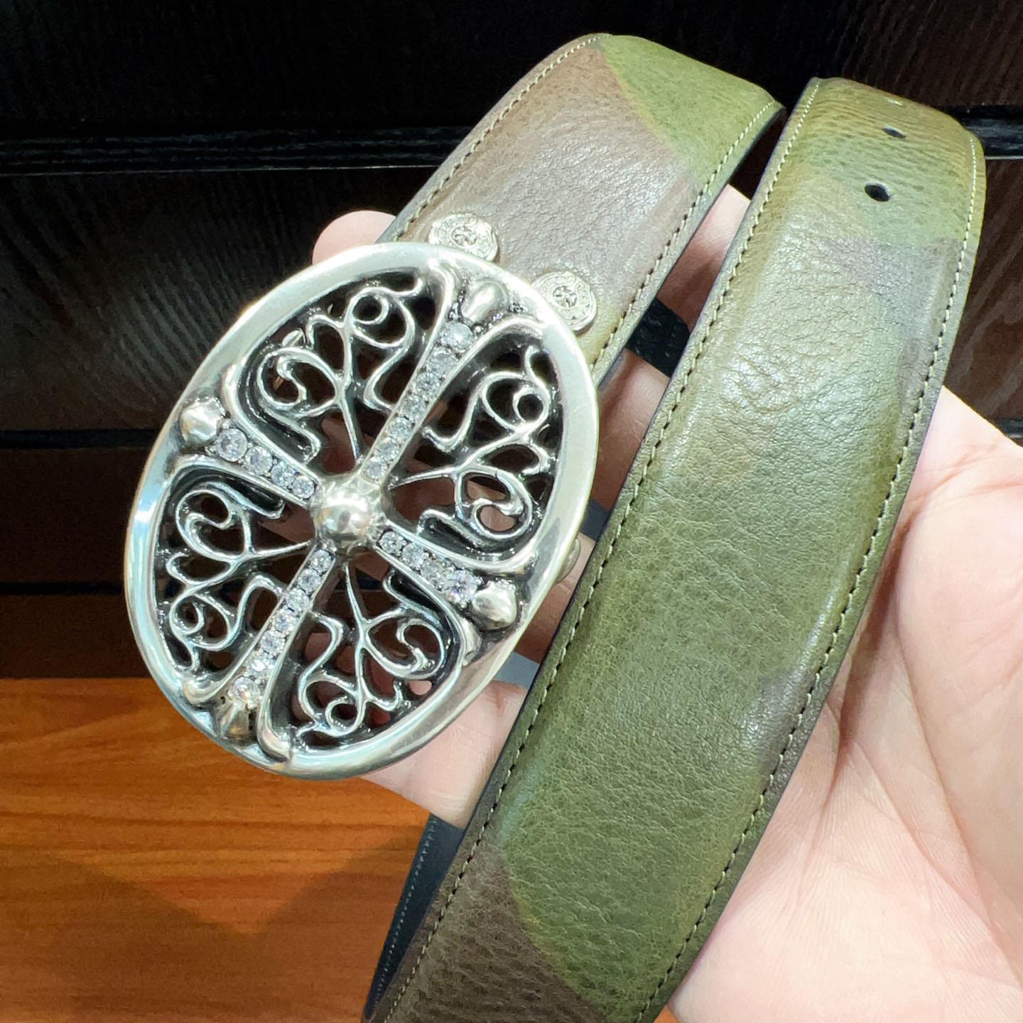 Chrome Hearts Leather Belt   - DopestKickz