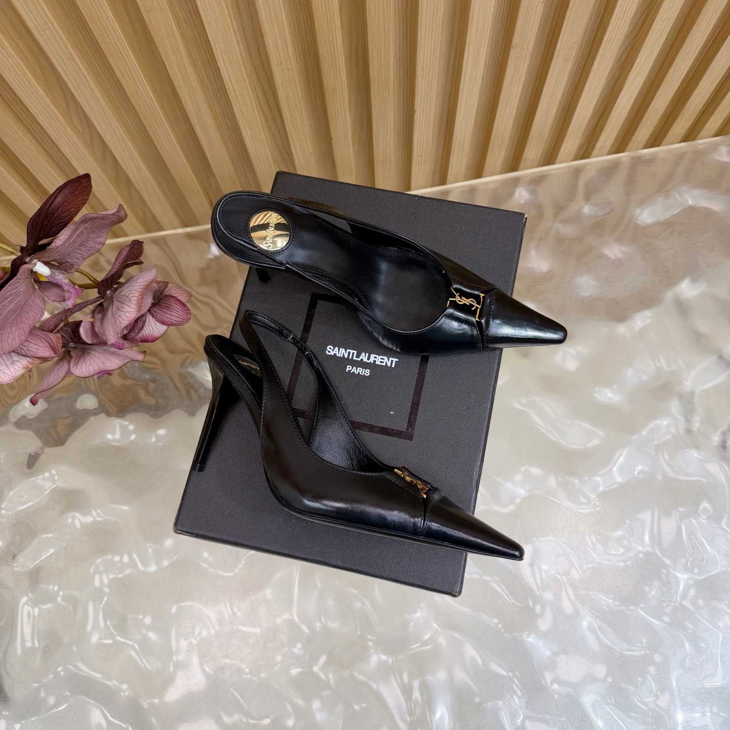 Saint Laurent Babylone Breteuil Slingback Pumps - DopestKickz