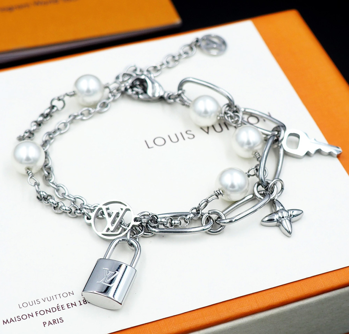 Louis Vuitton LV Mix Chains Bracelet   M1380A - DopestKickz