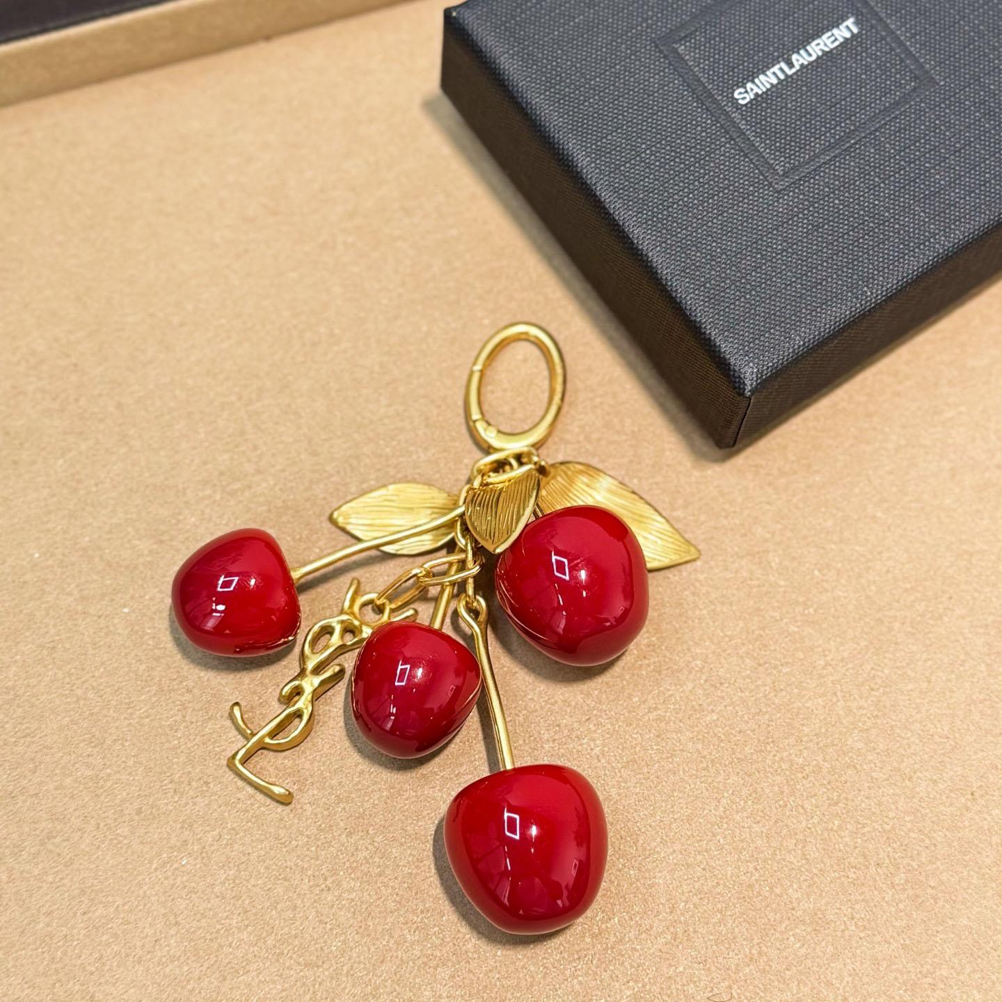 Saint Laurent CASSANDRE Cherry Bag Charm In Resin And Metal - DopestKickz