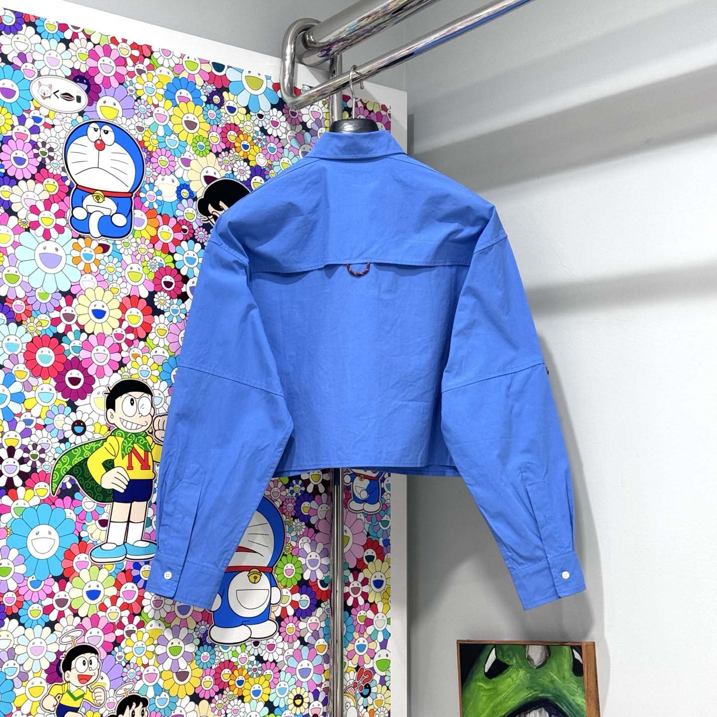 Miu Miu Logo-embroidered Cropped Poplin Shirt - DopestKickz