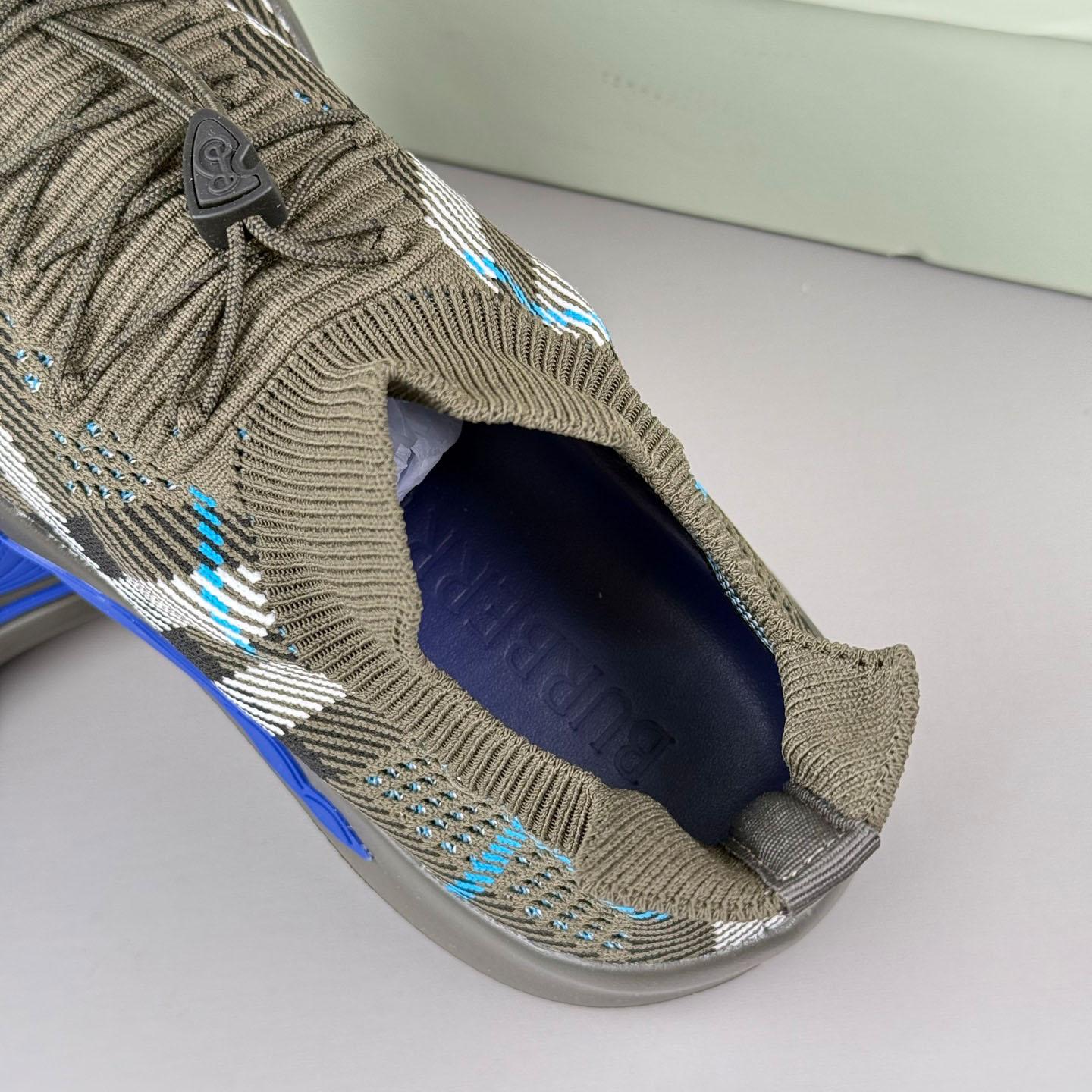 Burberry Check Knit Neptune Sneakers - DopestKickz