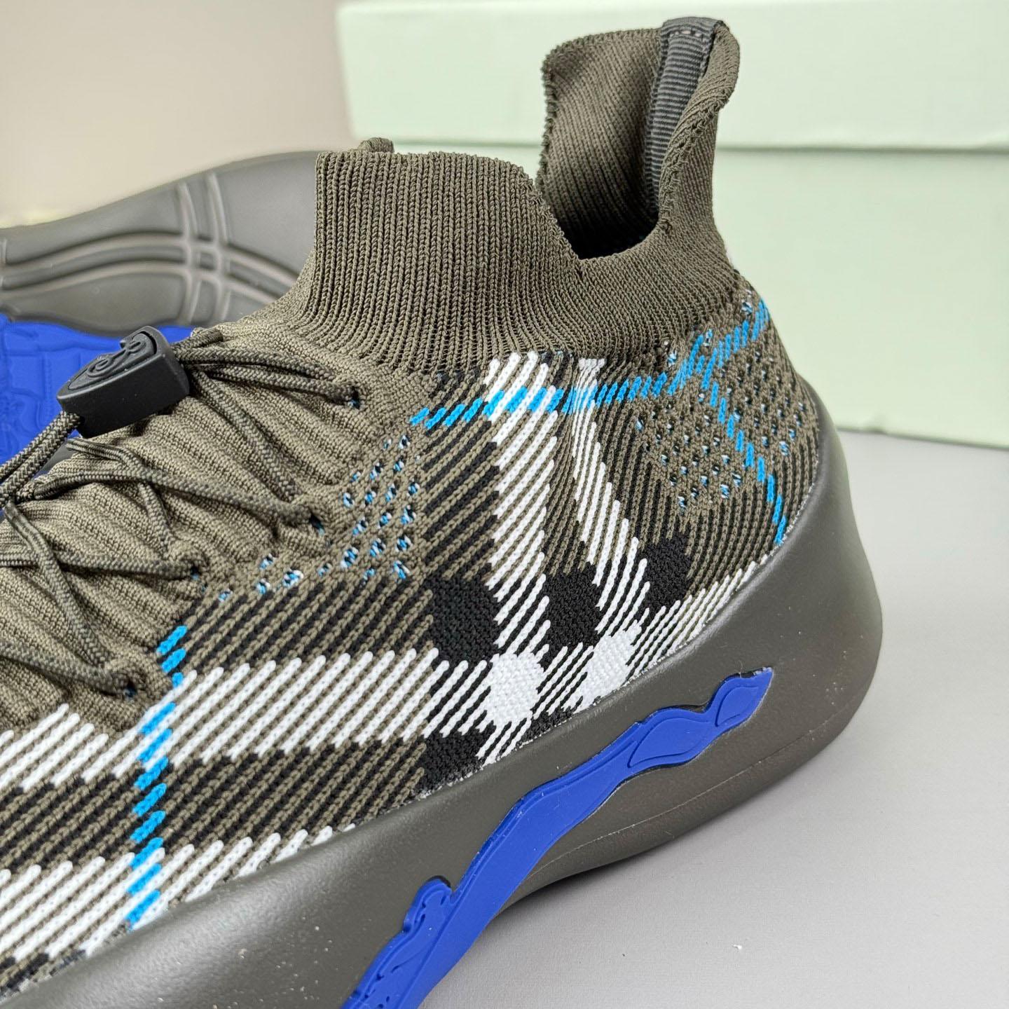 Burberry Check Knit Neptune Sneakers - DopestKickz