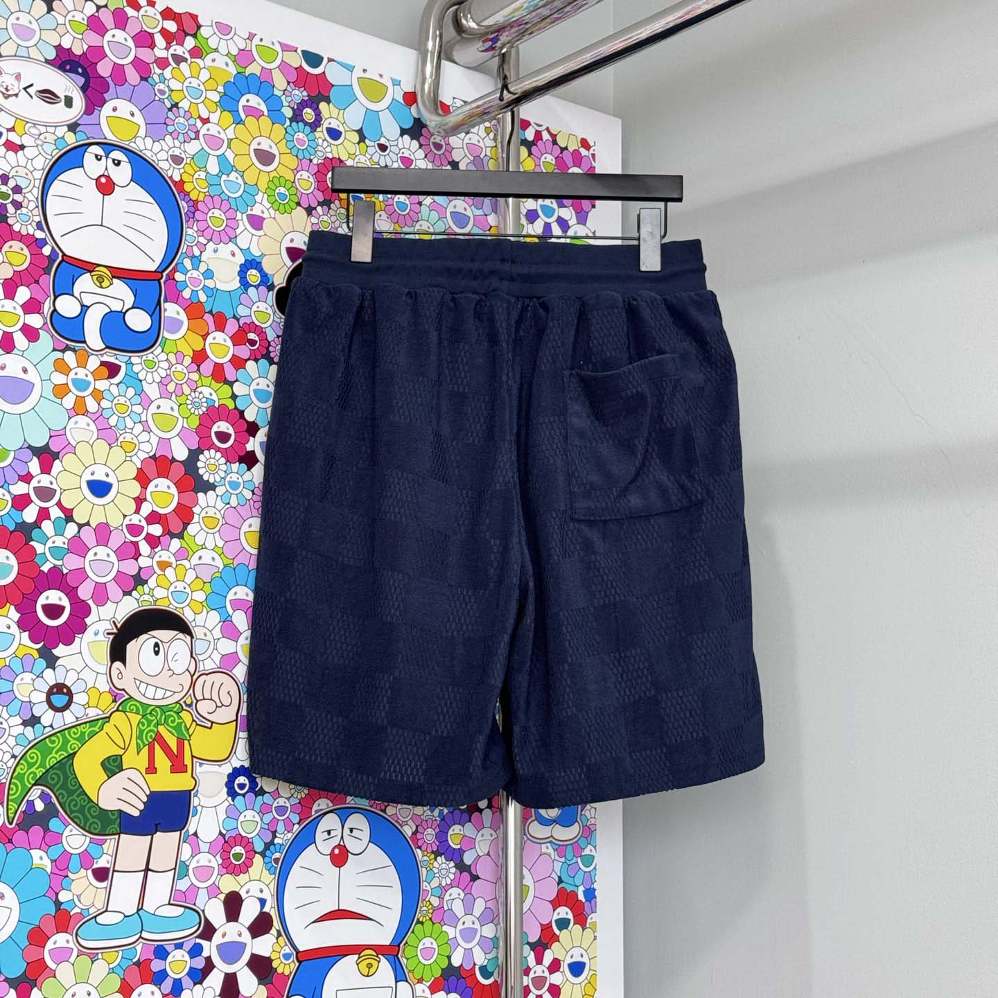 Louis Vuitton Damier French Terry Cotton-Blend Shorts   - DopestKickz