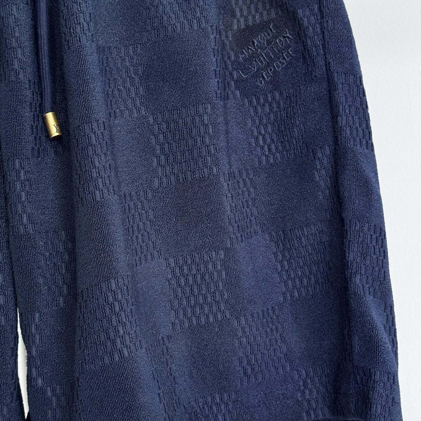 Louis Vuitton Damier French Terry Cotton-Blend Shorts   - DopestKickz