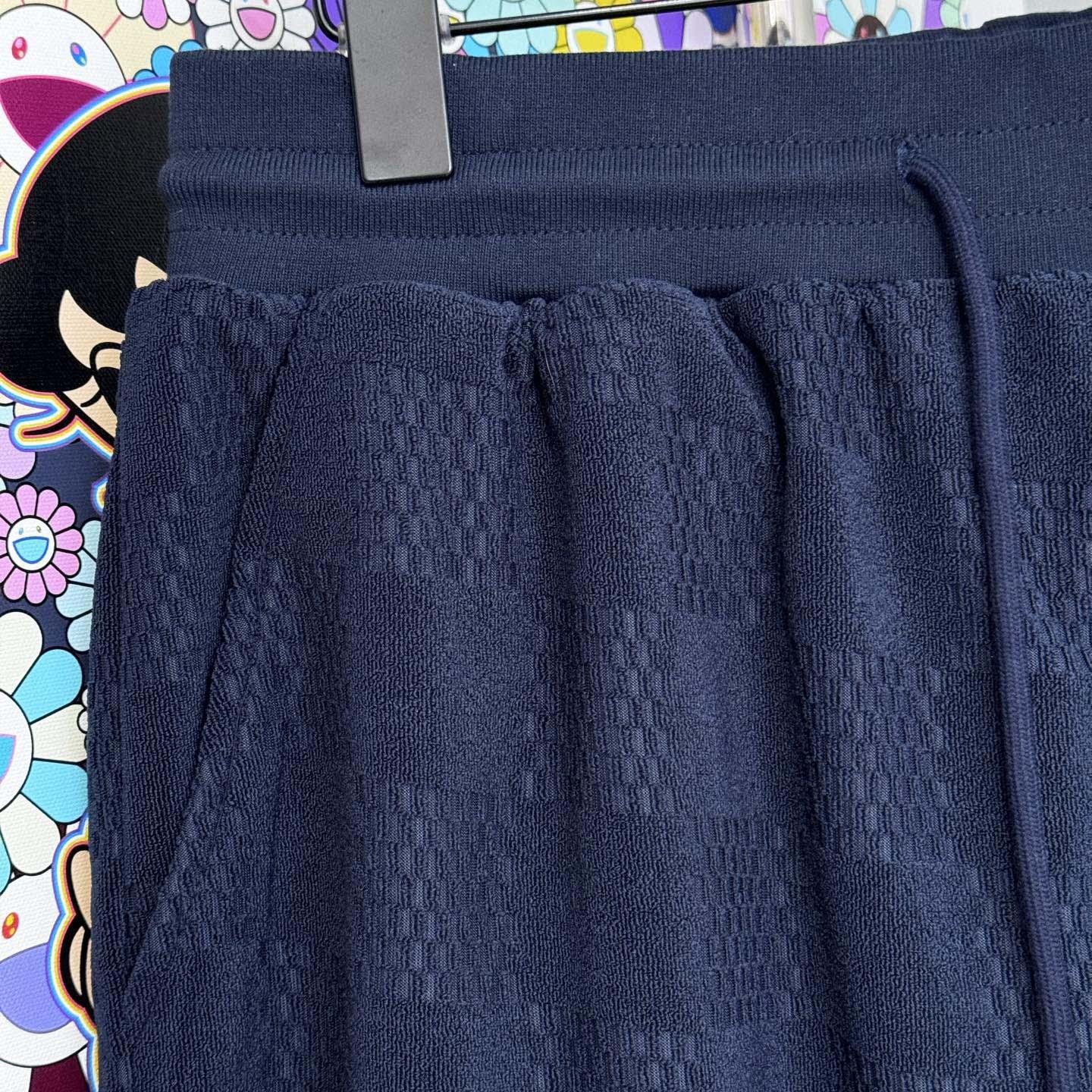 Louis Vuitton Damier French Terry Cotton-Blend Shorts   - DopestKickz