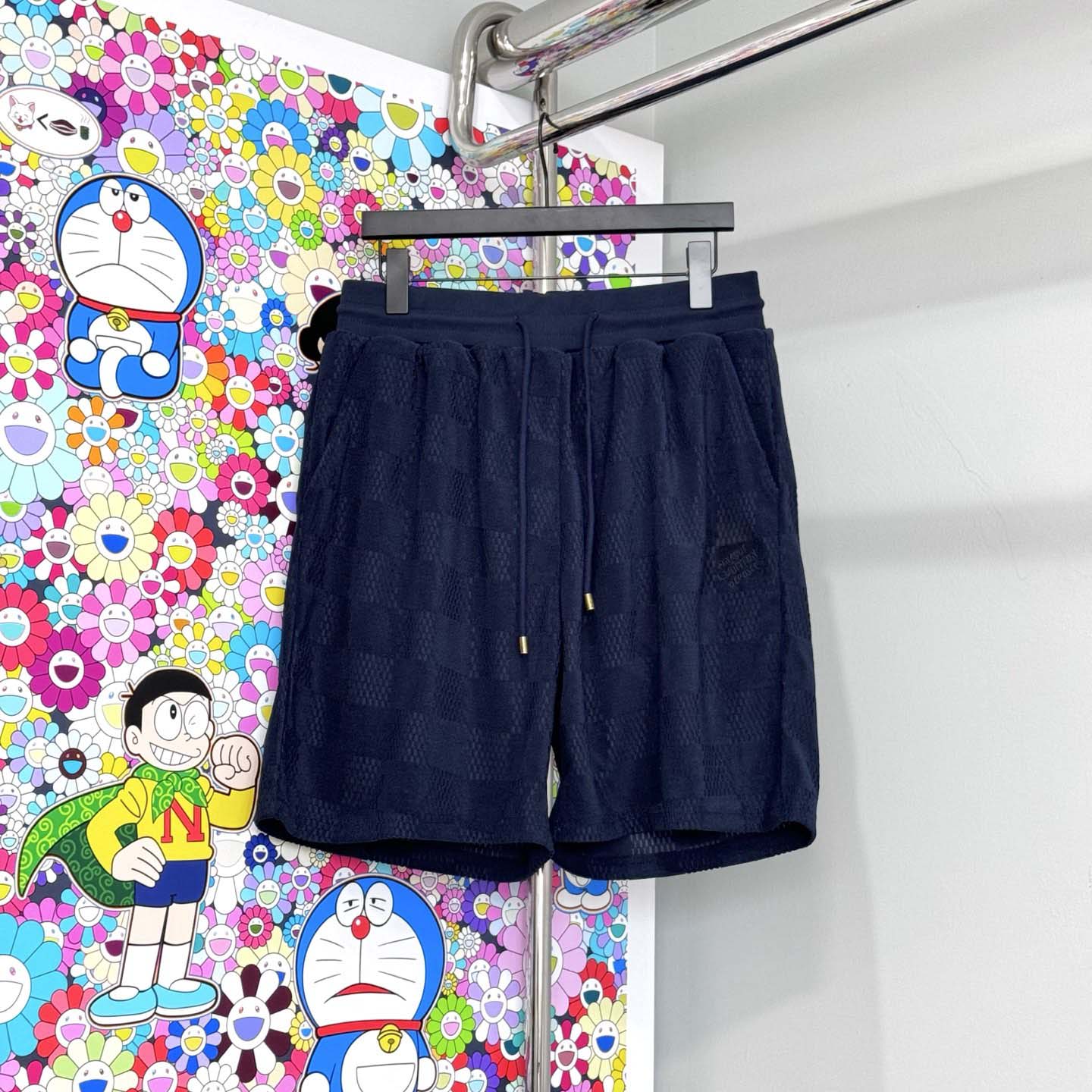 Louis Vuitton Damier French Terry Cotton-Blend Shorts   - DopestKickz