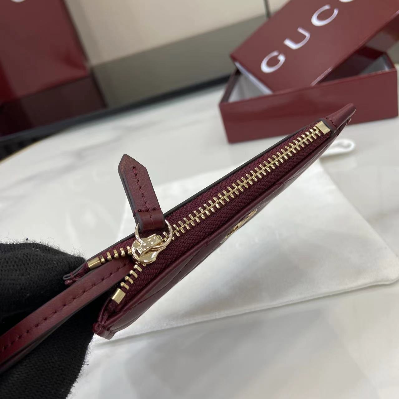 Gucci GG Marmont Zip Key Pouch - DopestKickz