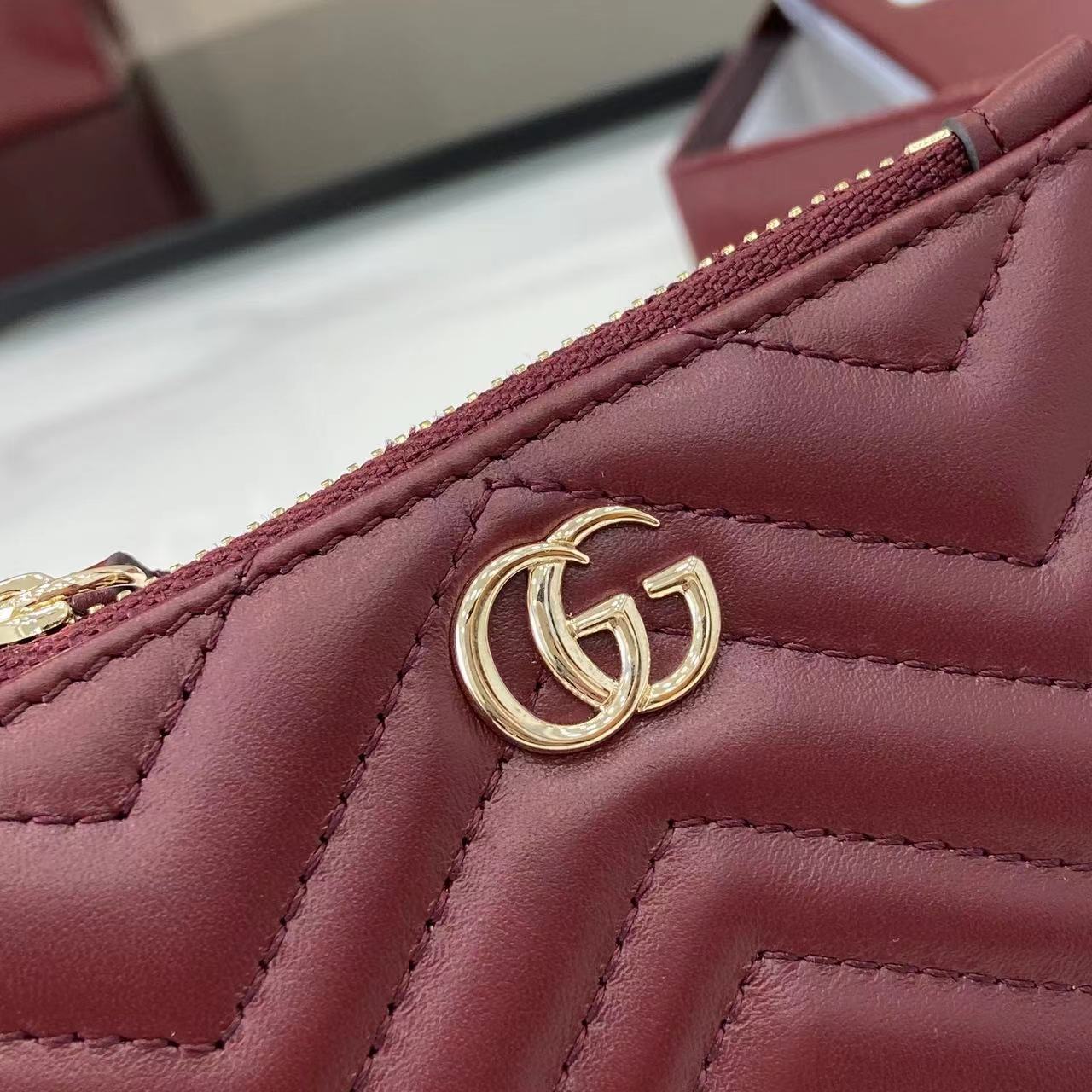 Gucci GG Marmont Zip Key Pouch - DopestKickz