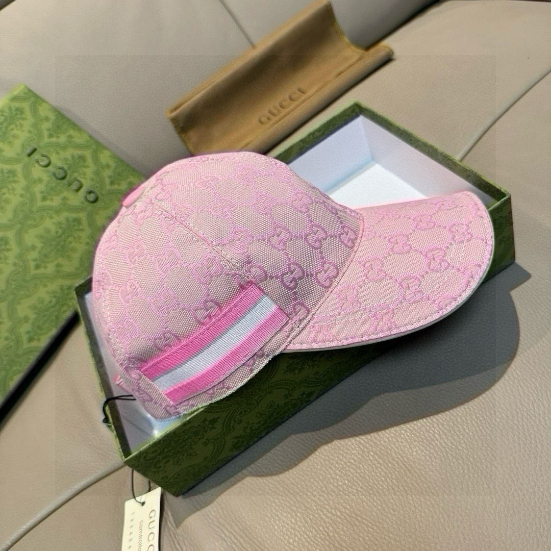 Gucci Original GG Canvas Baseball Hat With Web - DopestKickz