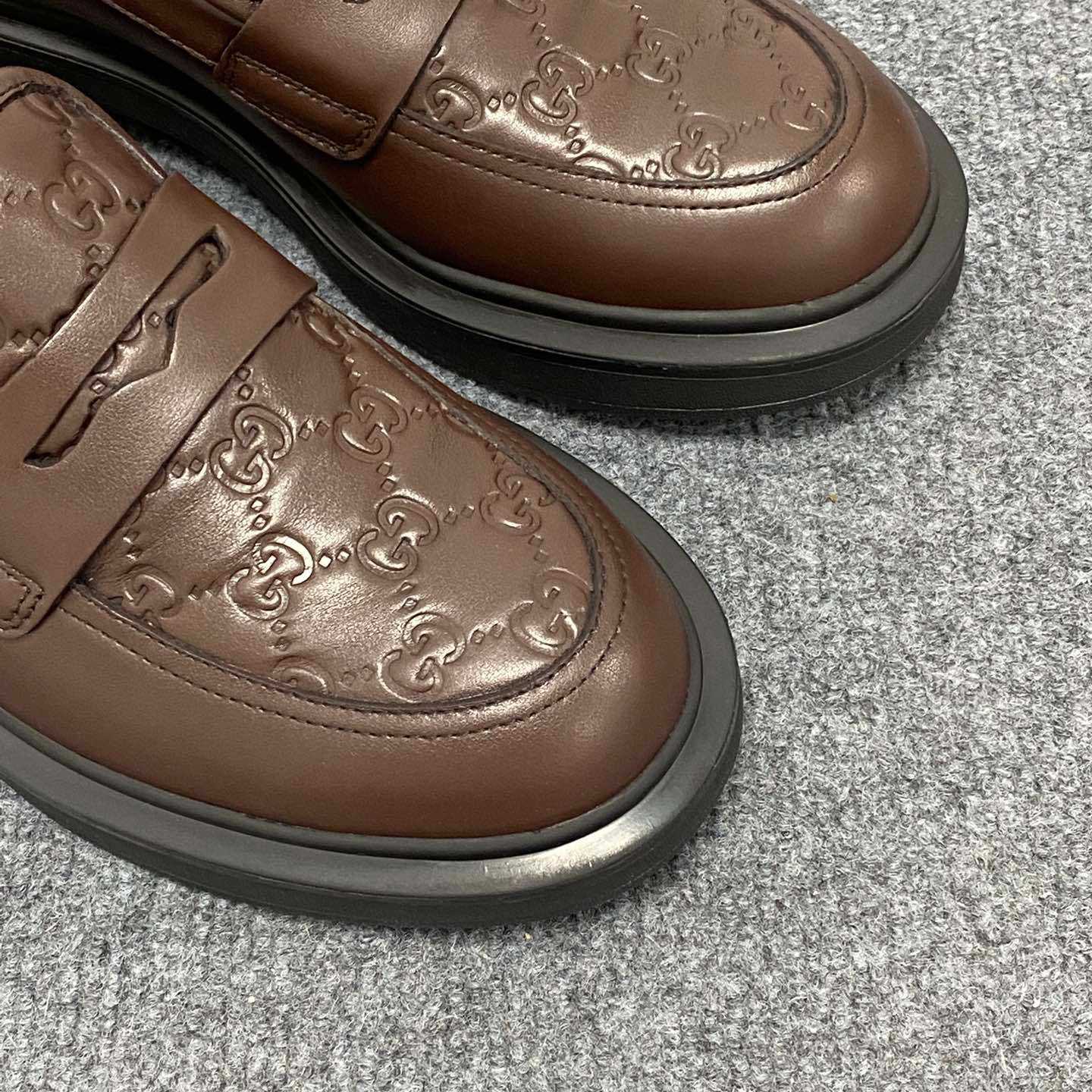 Gucci  Enki GG Leather Platform Loafers - DopestKickz