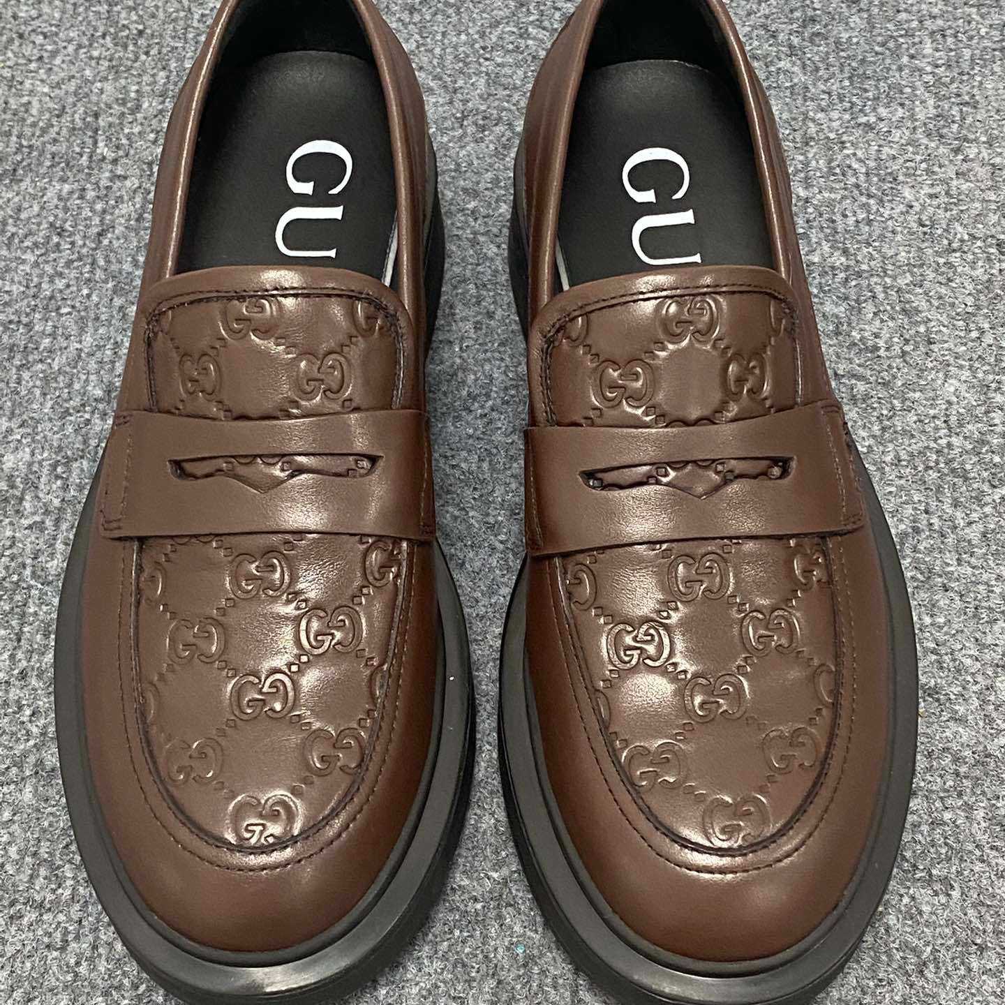Gucci  Enki GG Leather Platform Loafers - DopestKickz