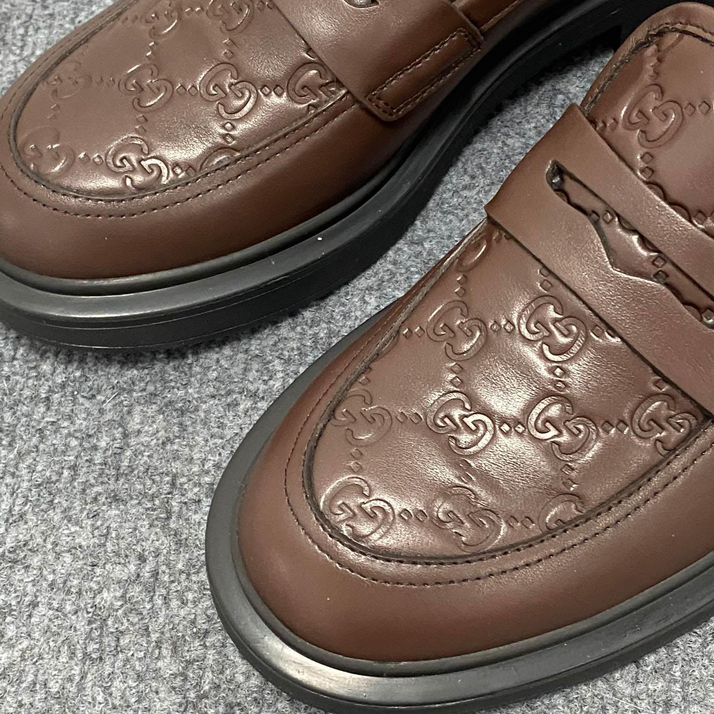 Gucci  Enki GG Leather Platform Loafers - DopestKickz