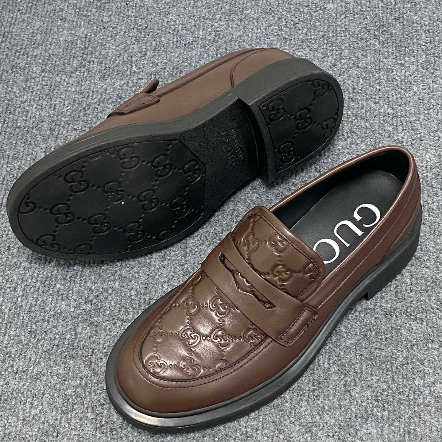 Gucci  Enki GG Leather Platform Loafers - DopestKickz