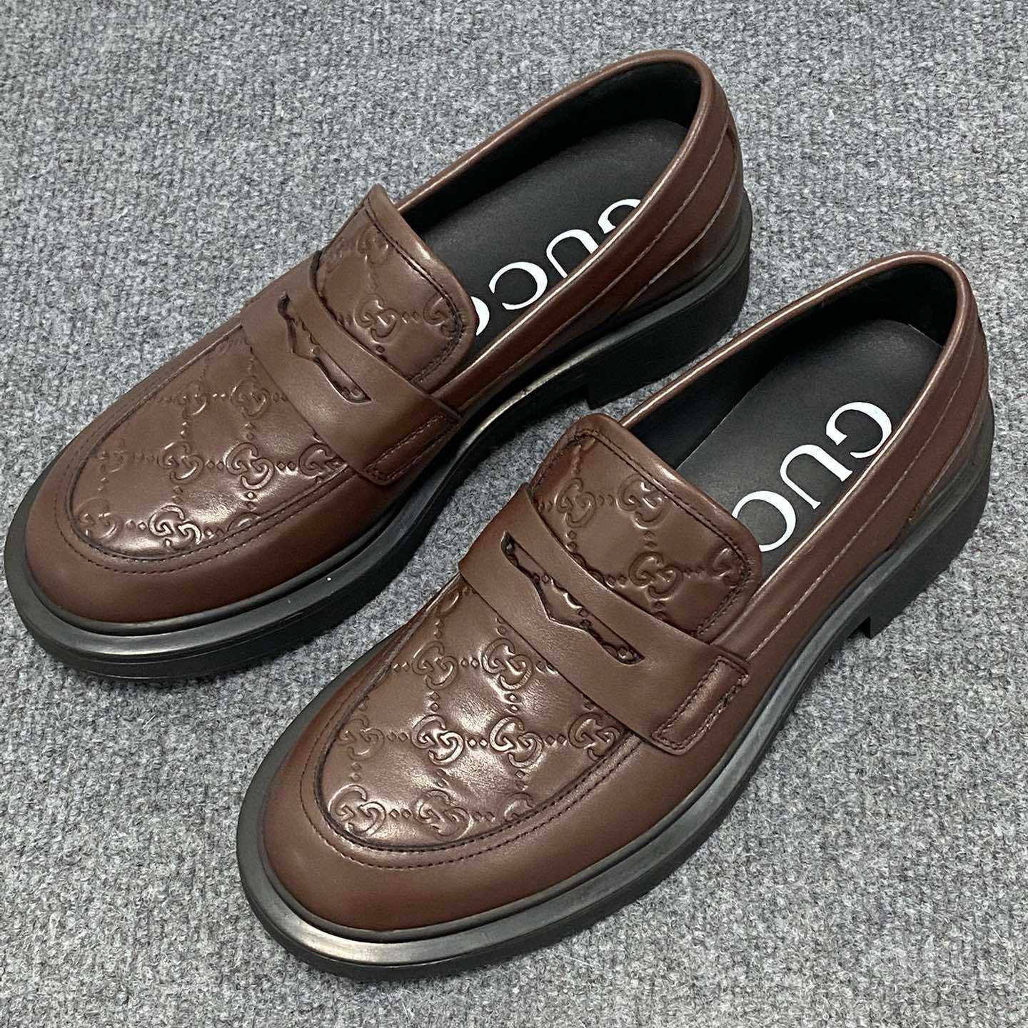 Gucci  Enki GG Leather Platform Loafers - DopestKickz