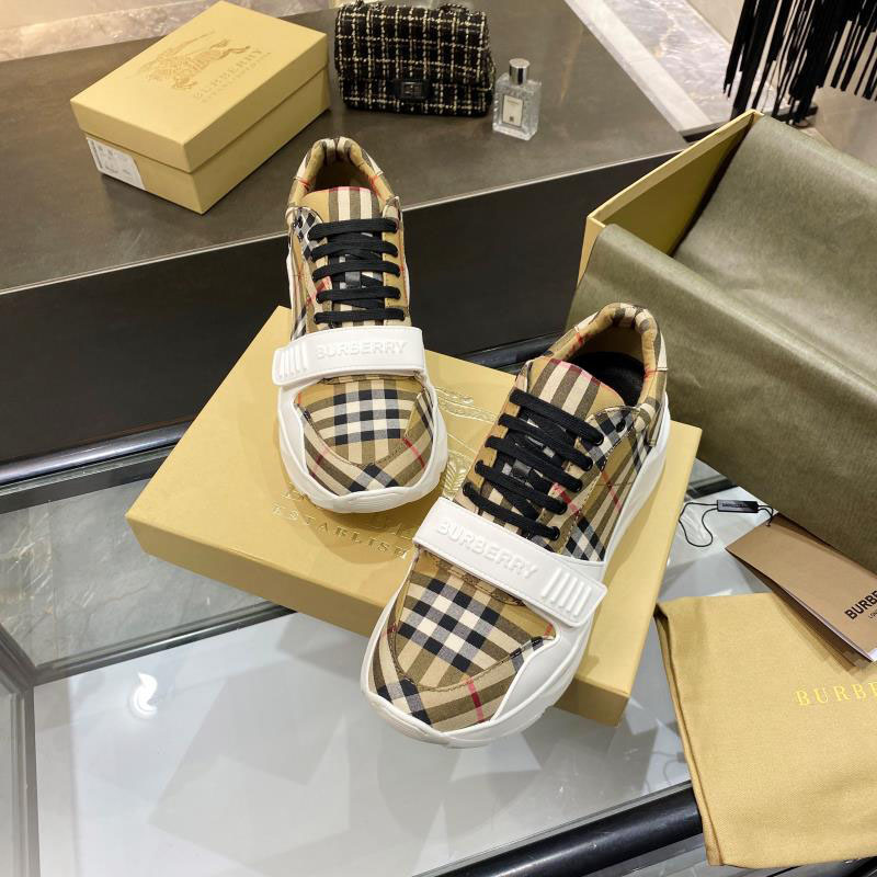 Burberry Check, Suede and Leather Sneakers - DopestKickz