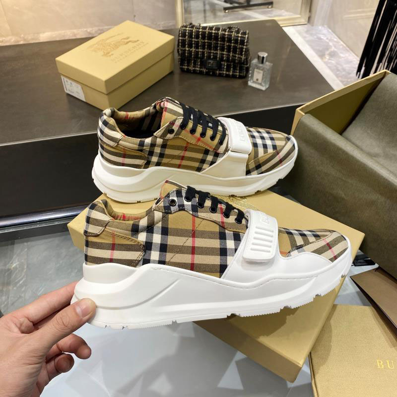 Burberry Check, Suede and Leather Sneakers - DopestKickz