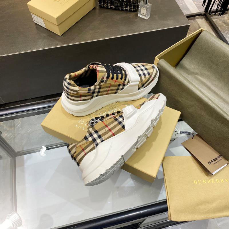 Burberry Check, Suede and Leather Sneakers - DopestKickz