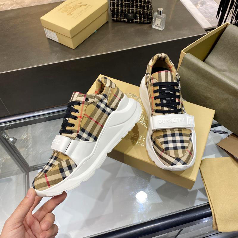 Burberry Check, Suede and Leather Sneakers - DopestKickz