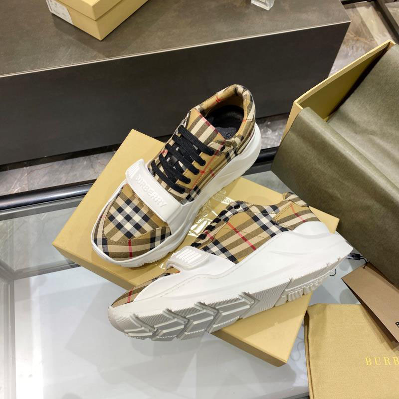 Burberry Check, Suede and Leather Sneakers - DopestKickz