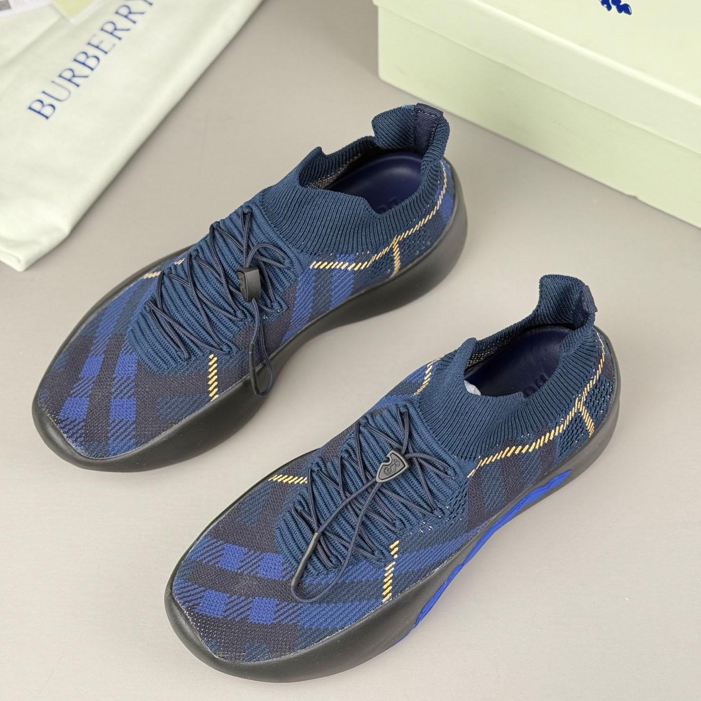 Burberry Check Knit Neptune Sneakers - DopestKickz