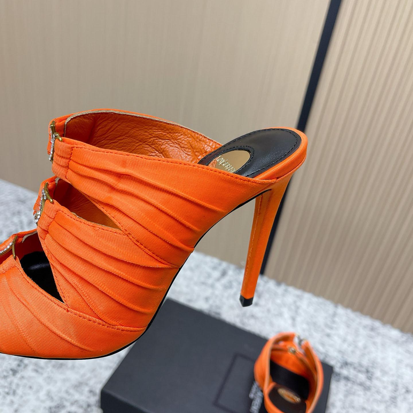 Saint Laurent EMILIE Mules In Satin Crepe - DopestKickz