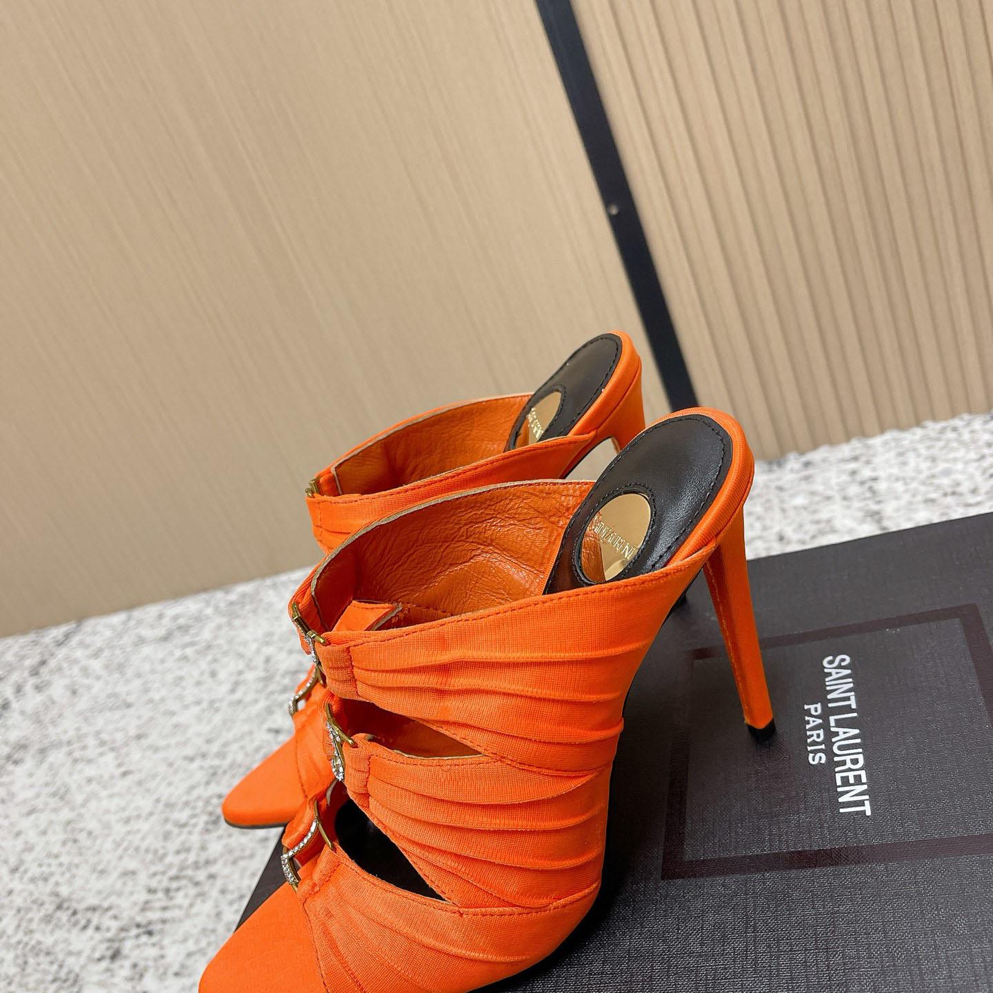 Saint Laurent EMILIE Mules In Satin Crepe - DopestKickz