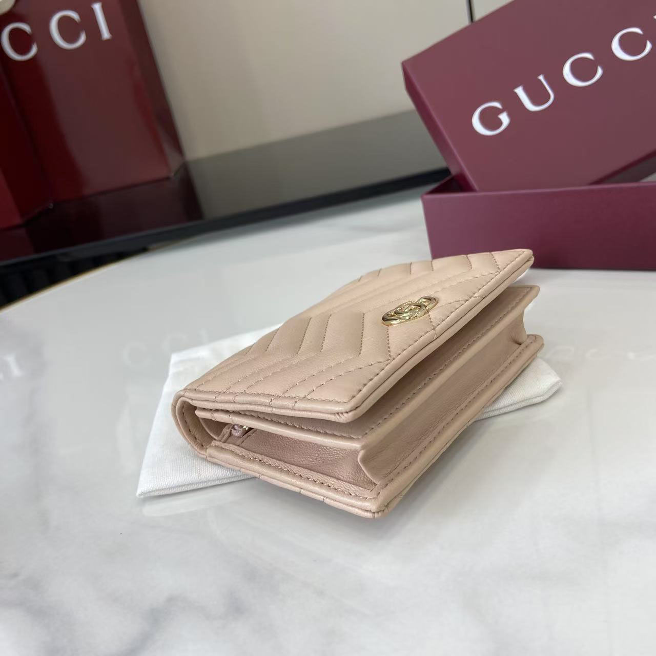 Gucci GG Marmont Card Case Wallet  466492 - DopestKickz
