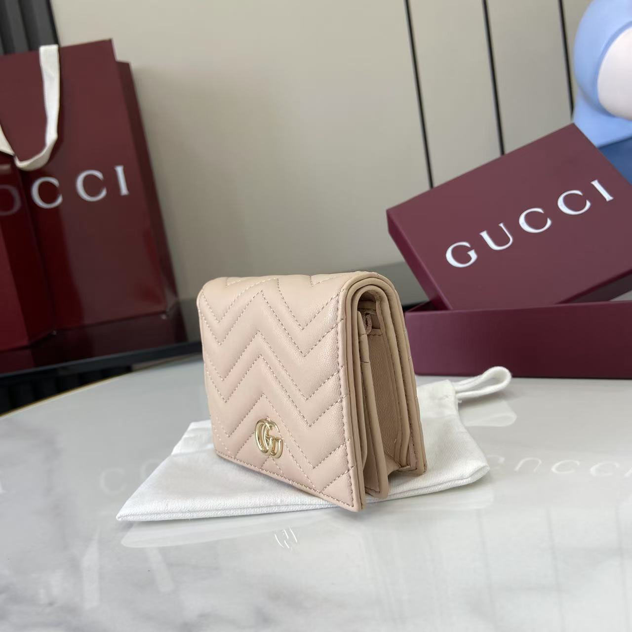 Gucci GG Marmont Card Case Wallet  466492 - DopestKickz