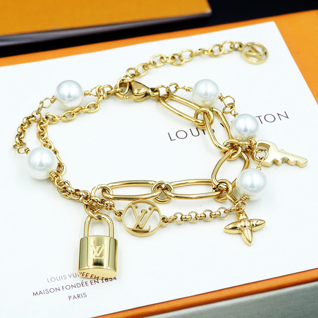Louis Vuitton LV Mix Chains Bracelet   M1380A - DopestKickz