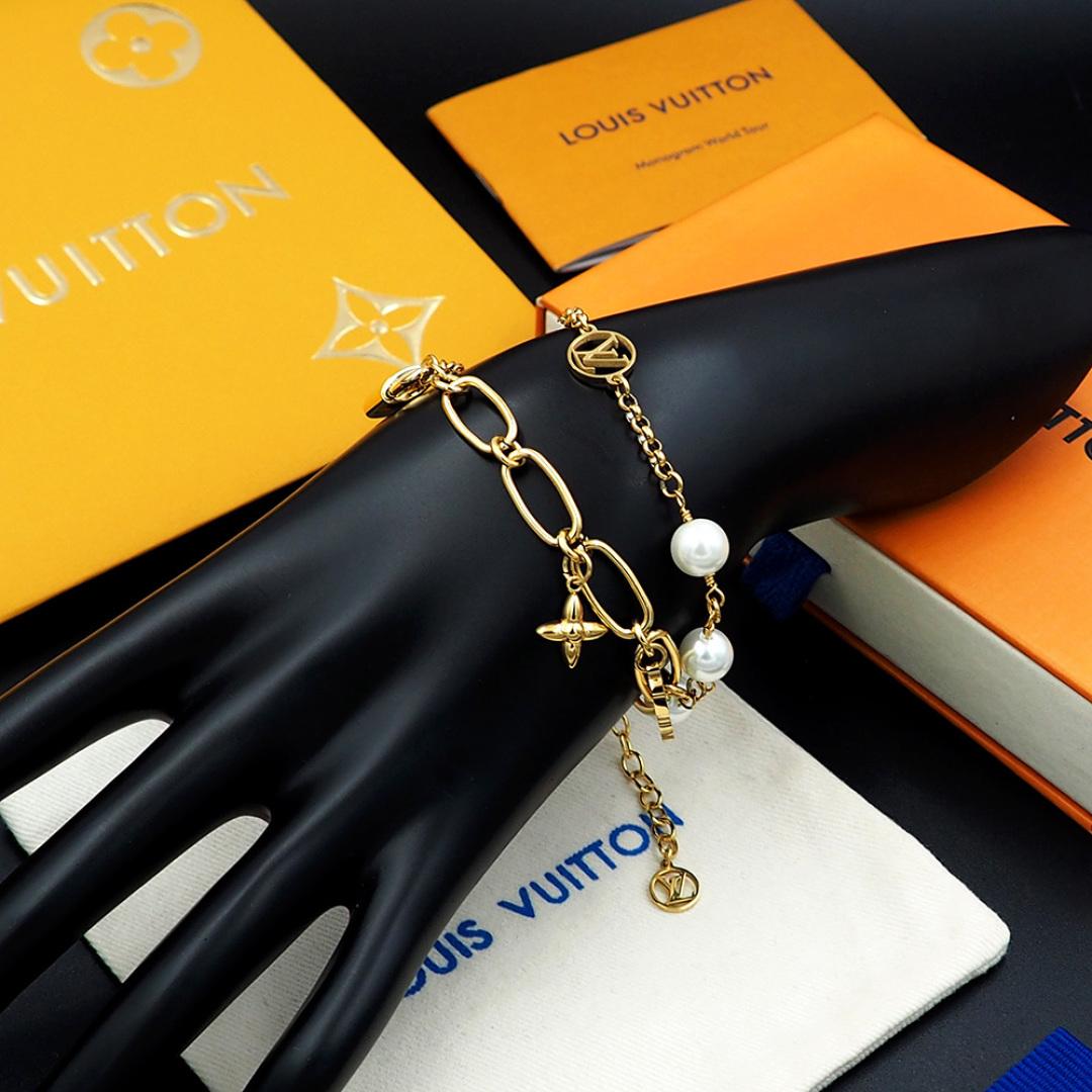Louis Vuitton LV Mix Chains Bracelet   M1380A - DopestKickz