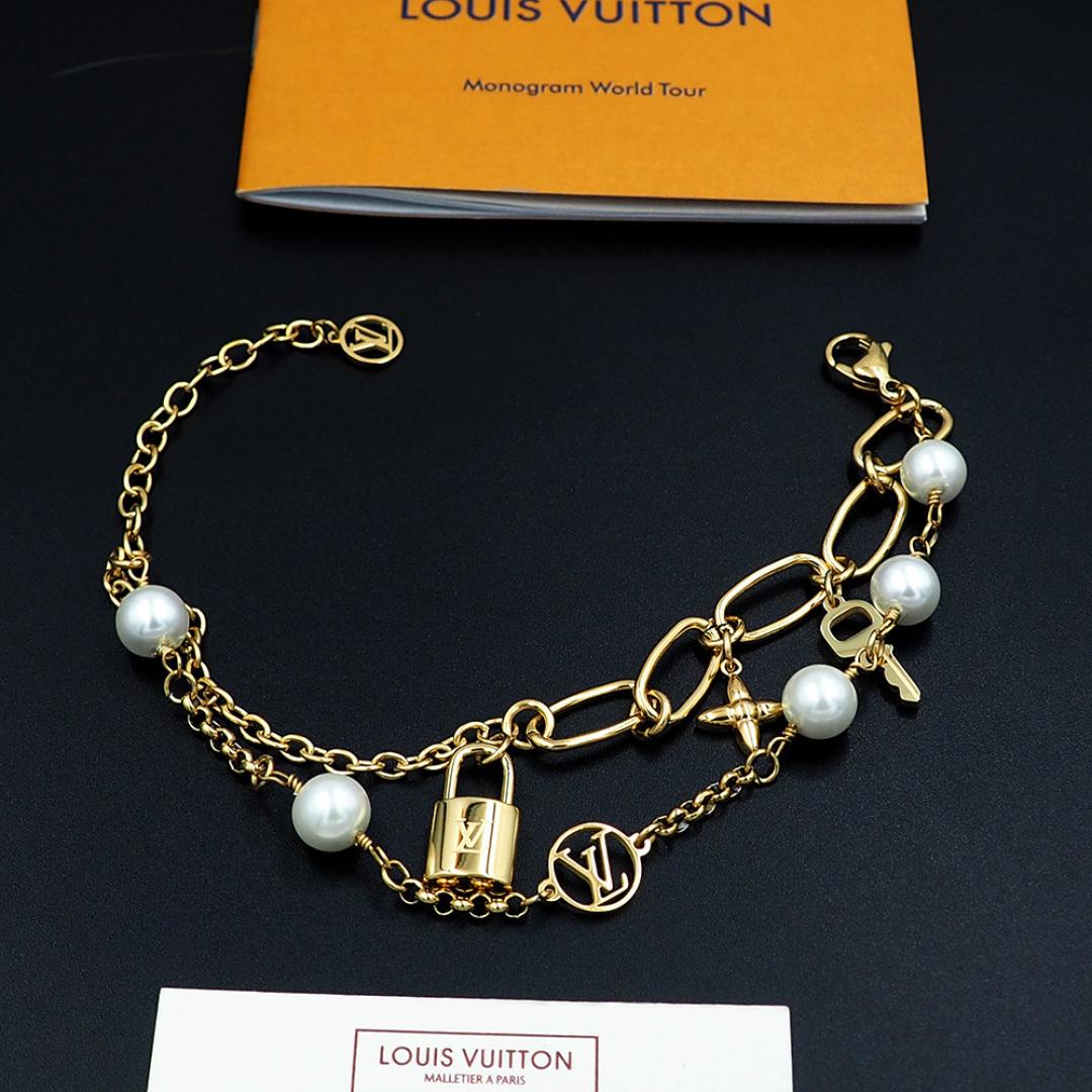 Louis Vuitton LV Mix Chains Bracelet   M1380A - DopestKickz