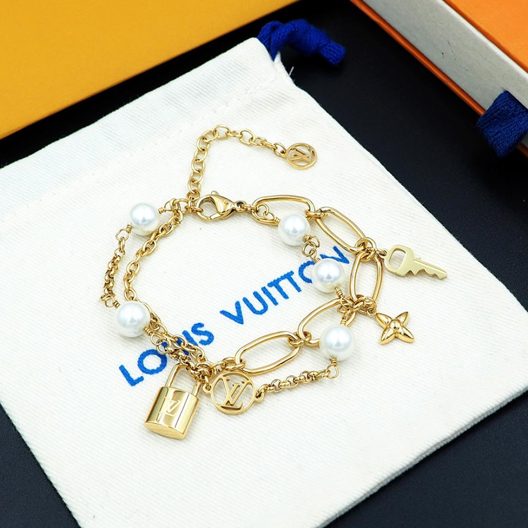 Louis Vuitton LV Mix Chains Bracelet   M1380A - DopestKickz