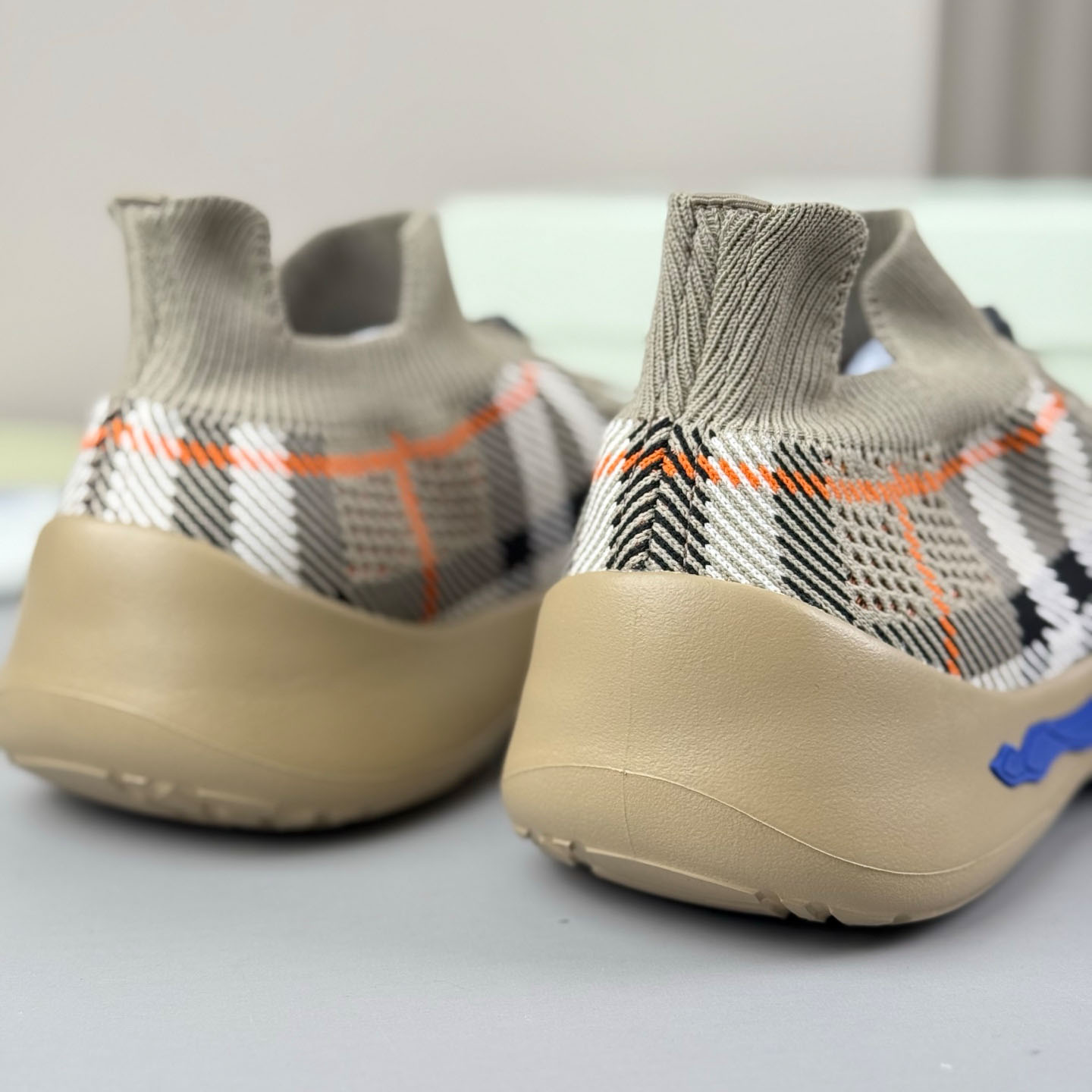 Burberry Check Knit Neptune Sneakers - DopestKickz