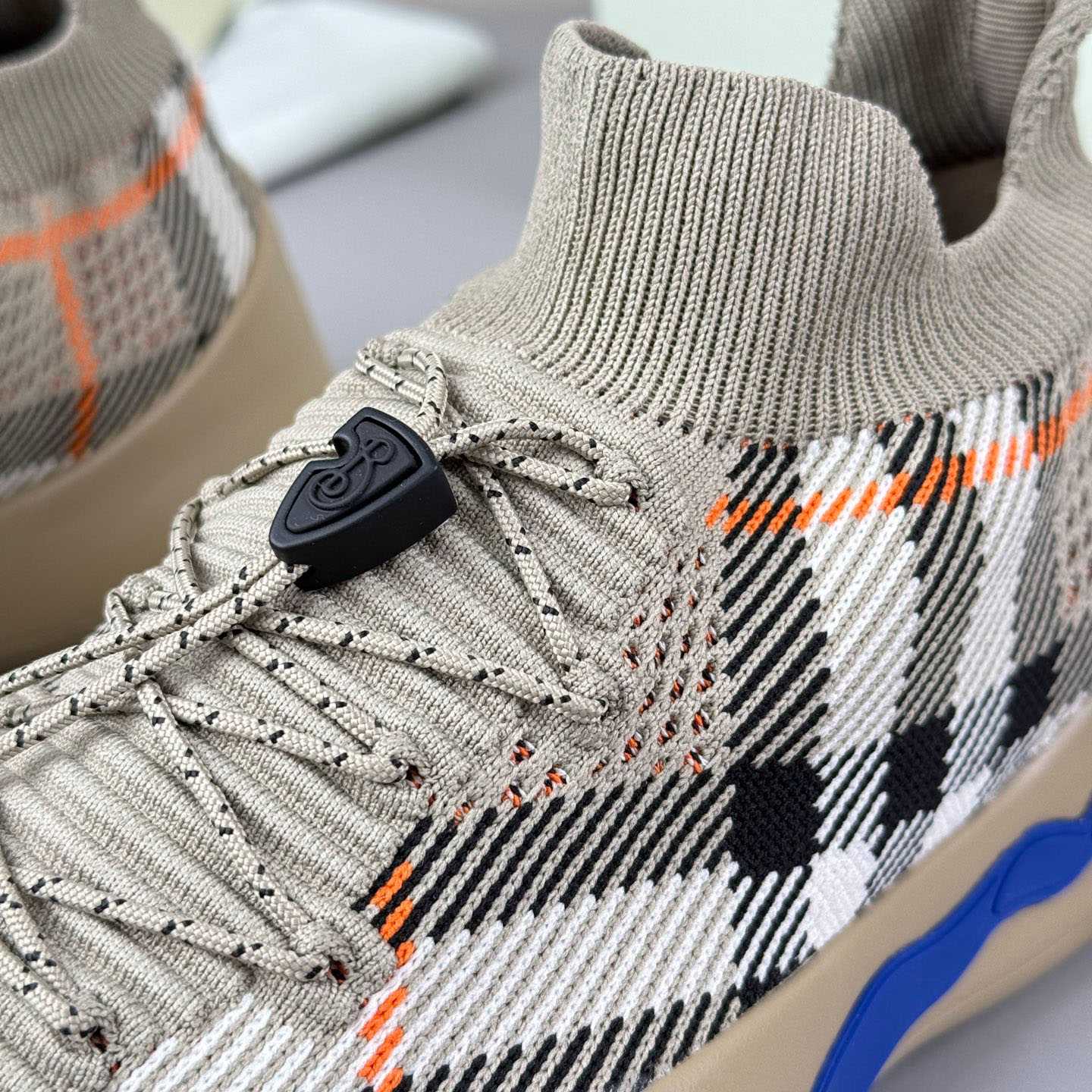 Burberry Check Knit Neptune Sneakers - DopestKickz