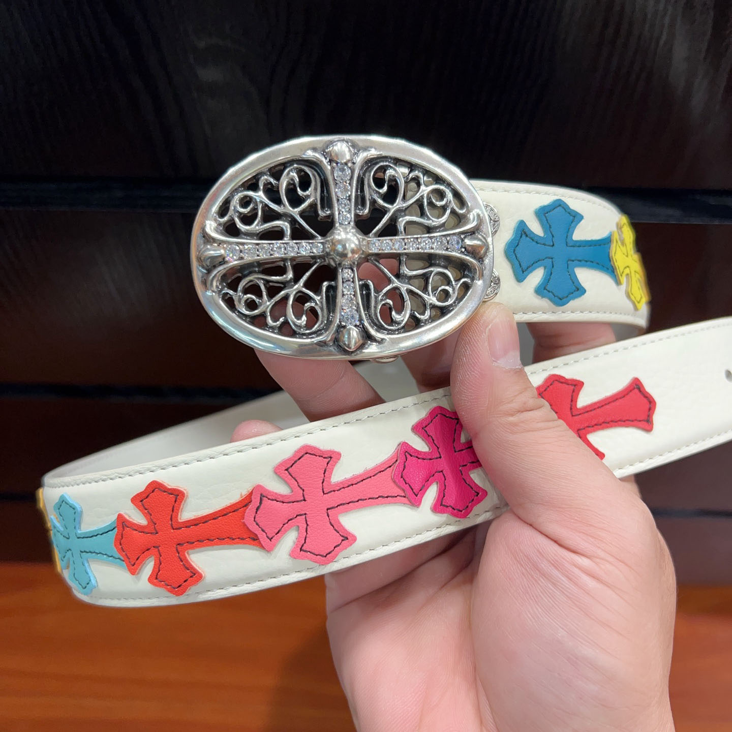 Chrome Hearts Leather Belt   - DopestKickz